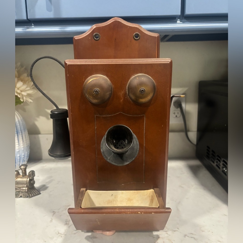 1920 Vintage Wooden Wall Telephone
